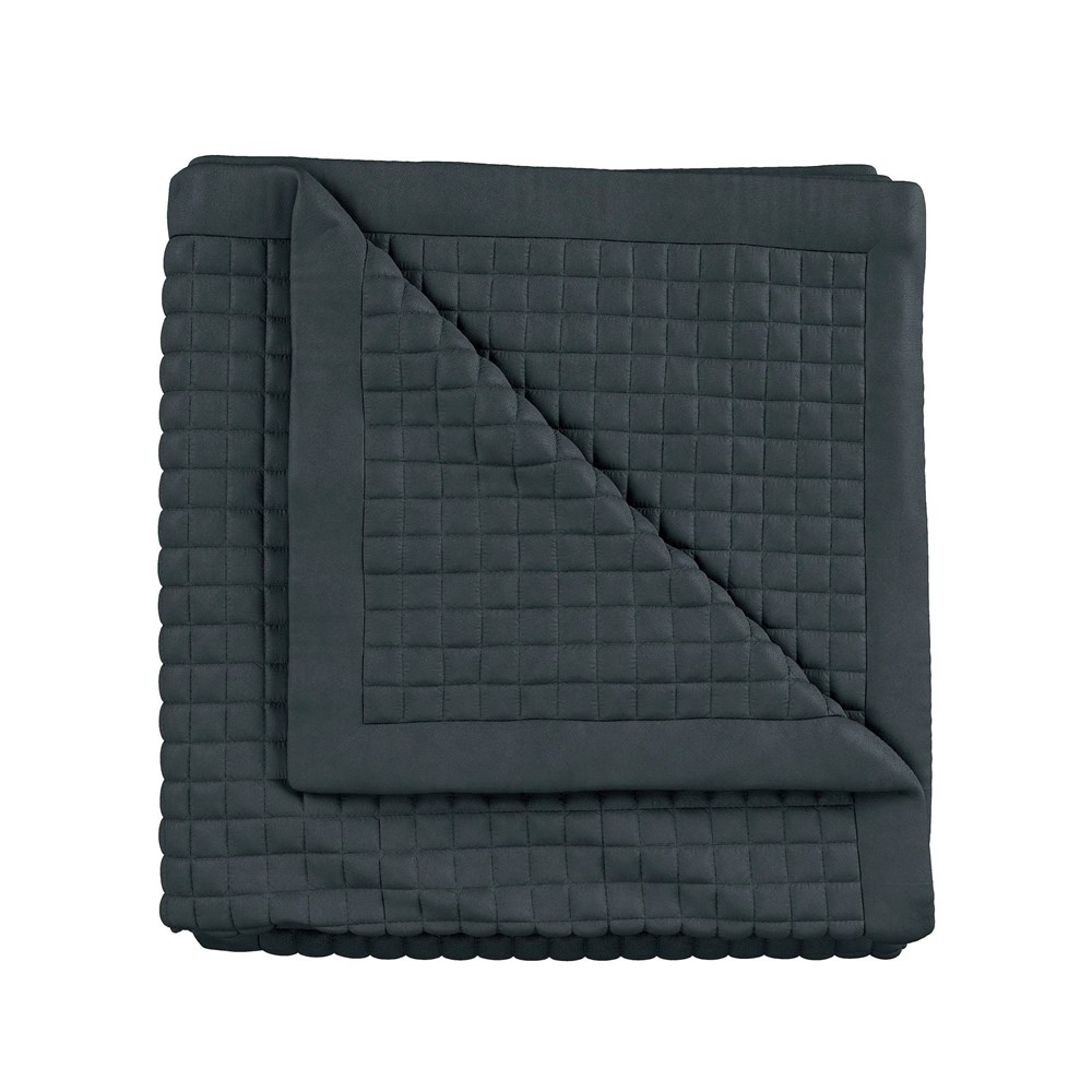 Ariane Quilted Throw by Bedeck of Belfast in Charcoal Linen